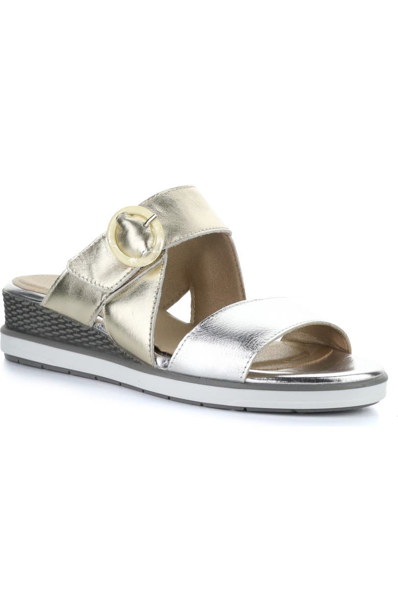 Bos. & Co. Asha Wedge Sandal, Main, color, Silver/ Champagne