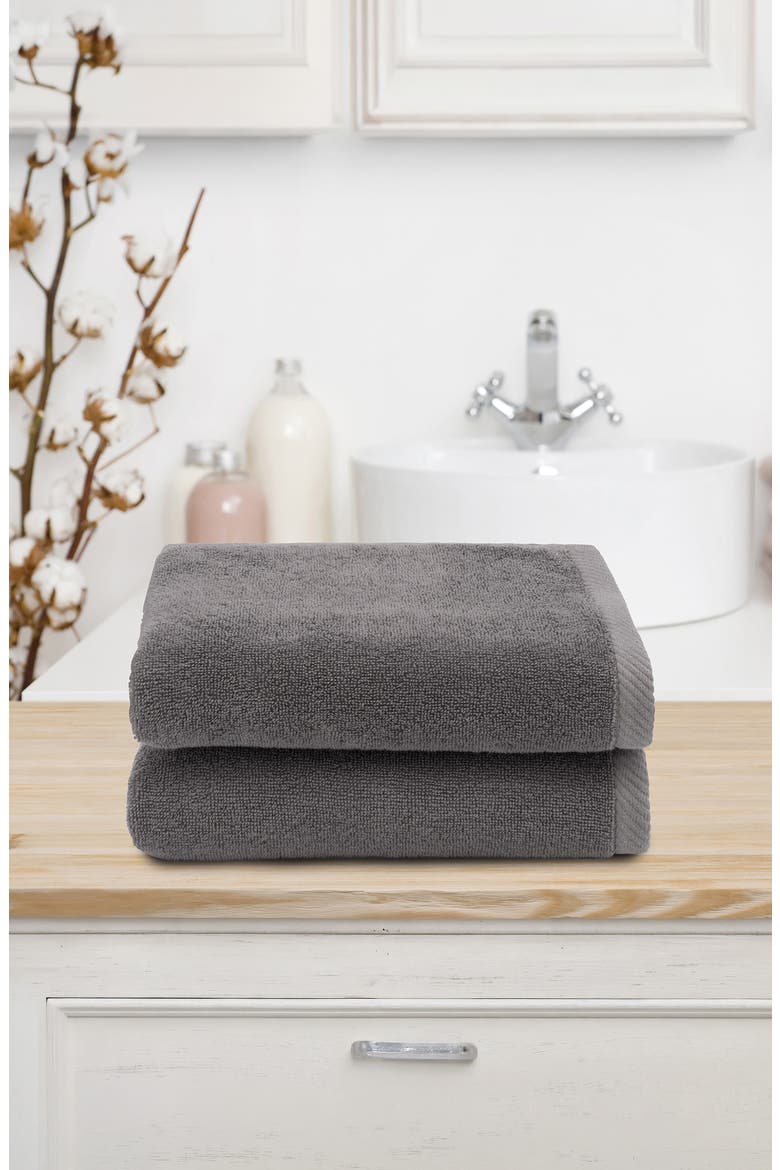 2-Pack Ediree Cotton Hand Towel Set, Alternate, color, CHARCOAL