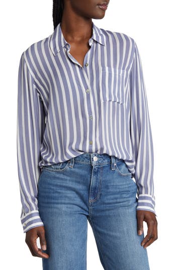 Rails Josephine Button-front Shirt In Blue