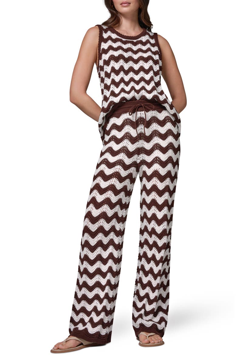 Scallop Stripe Pointelle Pants, Alternate, color, CANYON/ CREAM