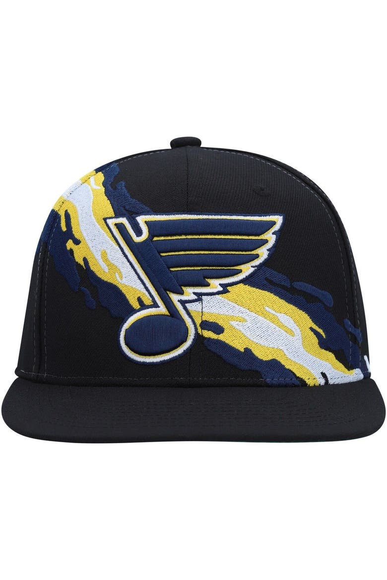 Men's Mitchell & Ness Black St. Louis Blues Vintage Paintbrush Snapback Hat, Alternate, color, Black
