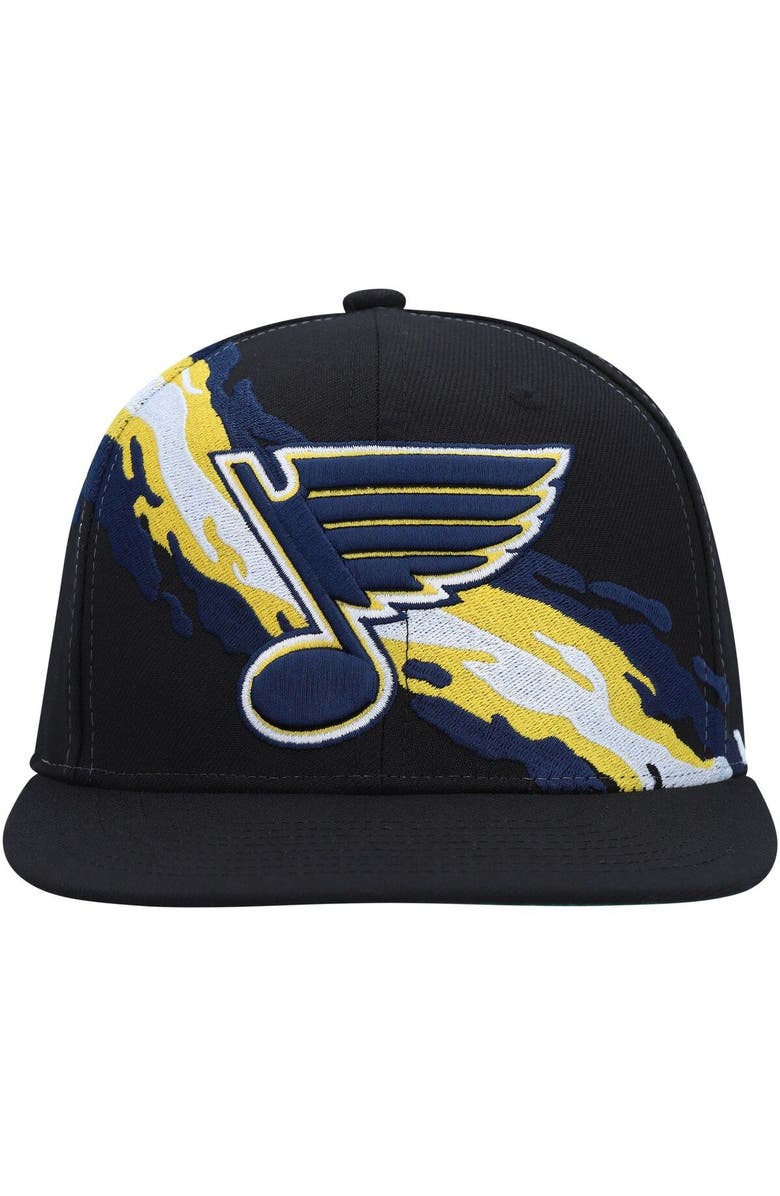 Mitchell & Ness Men's Mitchell & Ness Black St. Louis Blues Vintage Paintbrush Snapback Hat, Alternate, color, 