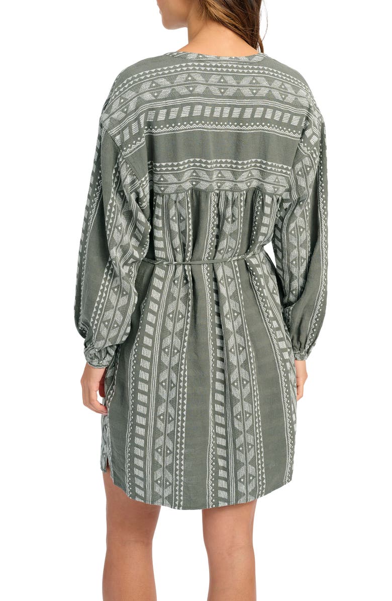 Splendid Freesia Jacquard Long Sleeve Linen Blend Minidress, Alternate, color, 