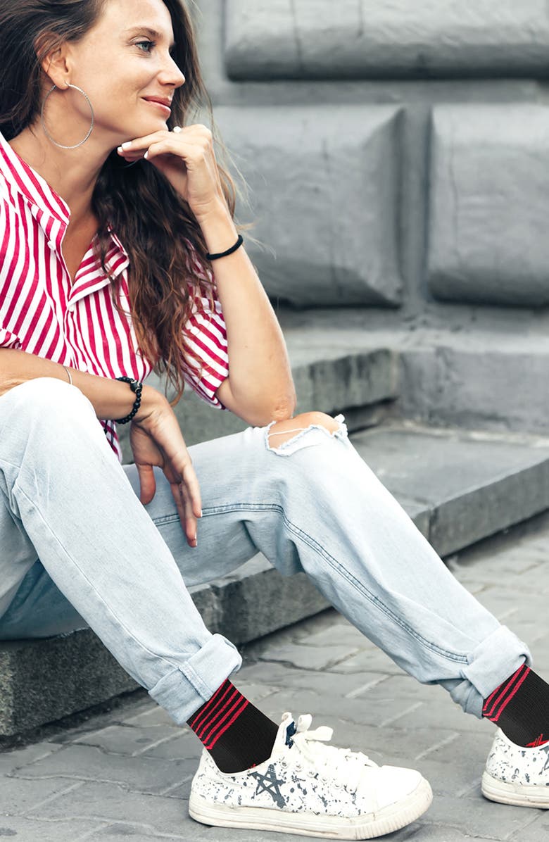 EXTREME FIT Assorted 6-Pack Stripe Compression Crew Socks, Alternate, color, Assorted