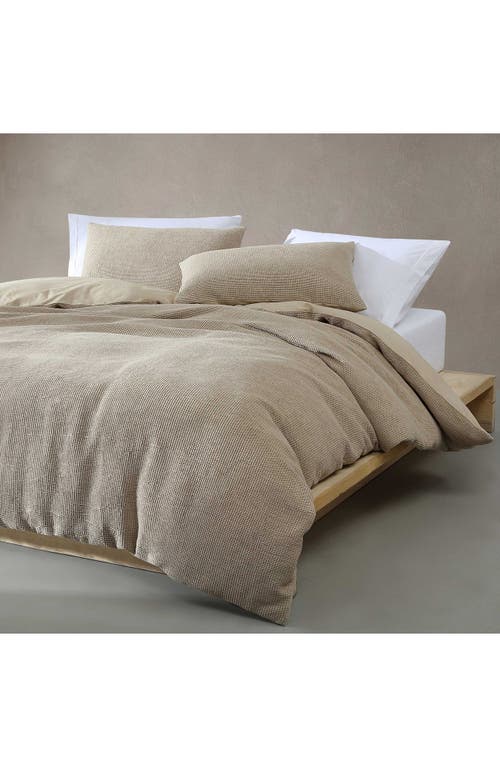 Calvin Klein Microwaffle Melange 3 Piece Comforter Set, King In Flax Beige