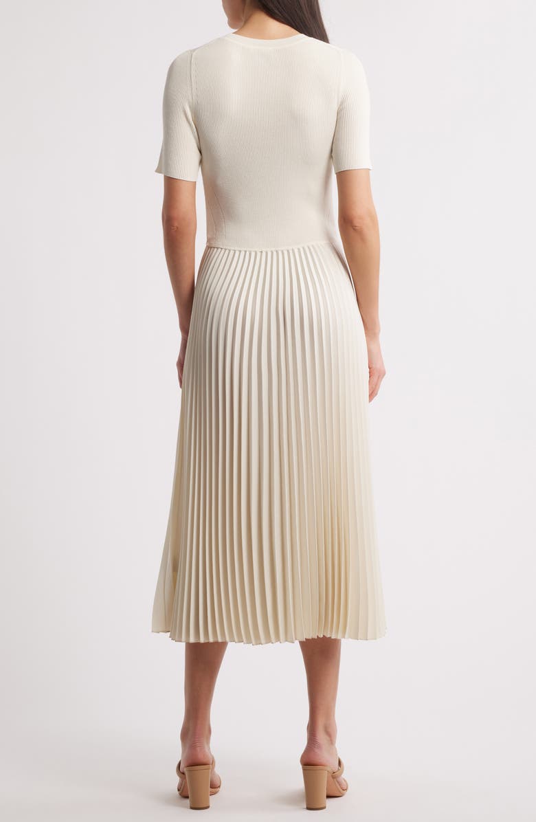 BOSS Fadridi Rib & Pleated Midi A-Line Dress, Alternate, color,