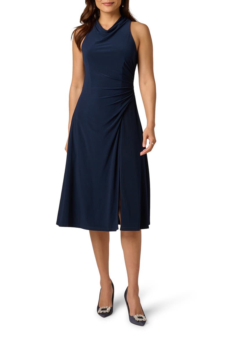 Cowl Neck Jersey Midi Dress, Main, color, MIDNIGHT