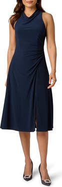Adrianna Papell Cowl Neck Jersey Midi Dress
