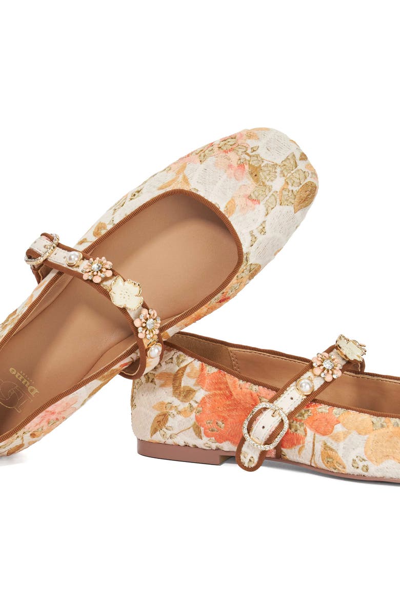 Dune London Hennrietta Mary Jane Flat, Alternate, color, Multi Raffia