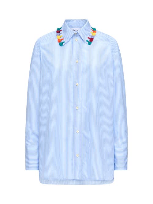 Callas Milano Lyn Tassel Collar Shirt Mc In Blue
