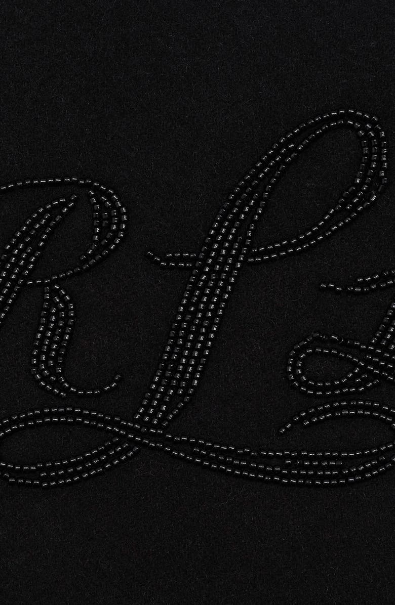Lauren Ralph Lauren Beaded Logo Scarf, Alternate, color, Black
