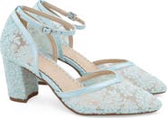 Kailee P Abby Lace Block Heel with Ankle Strap