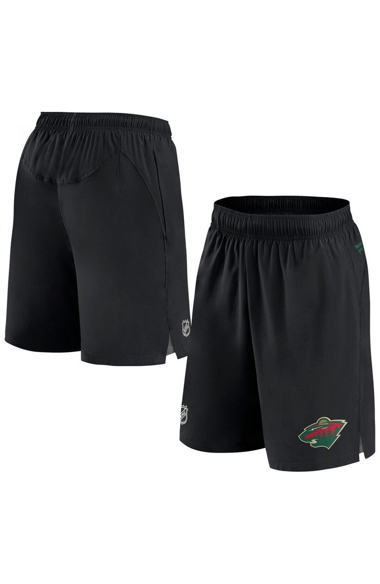 FANATICS Men's Fanatics Branded Black Minnesota Wild Authentic Pro Rink Shorts, Main, color,