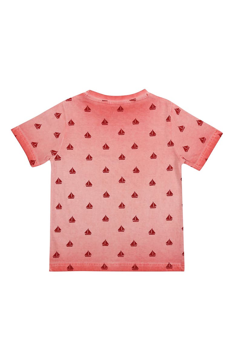 Lilly + Sid Organic Cotton Boat Print T-Shirt, Alternate, color, Red