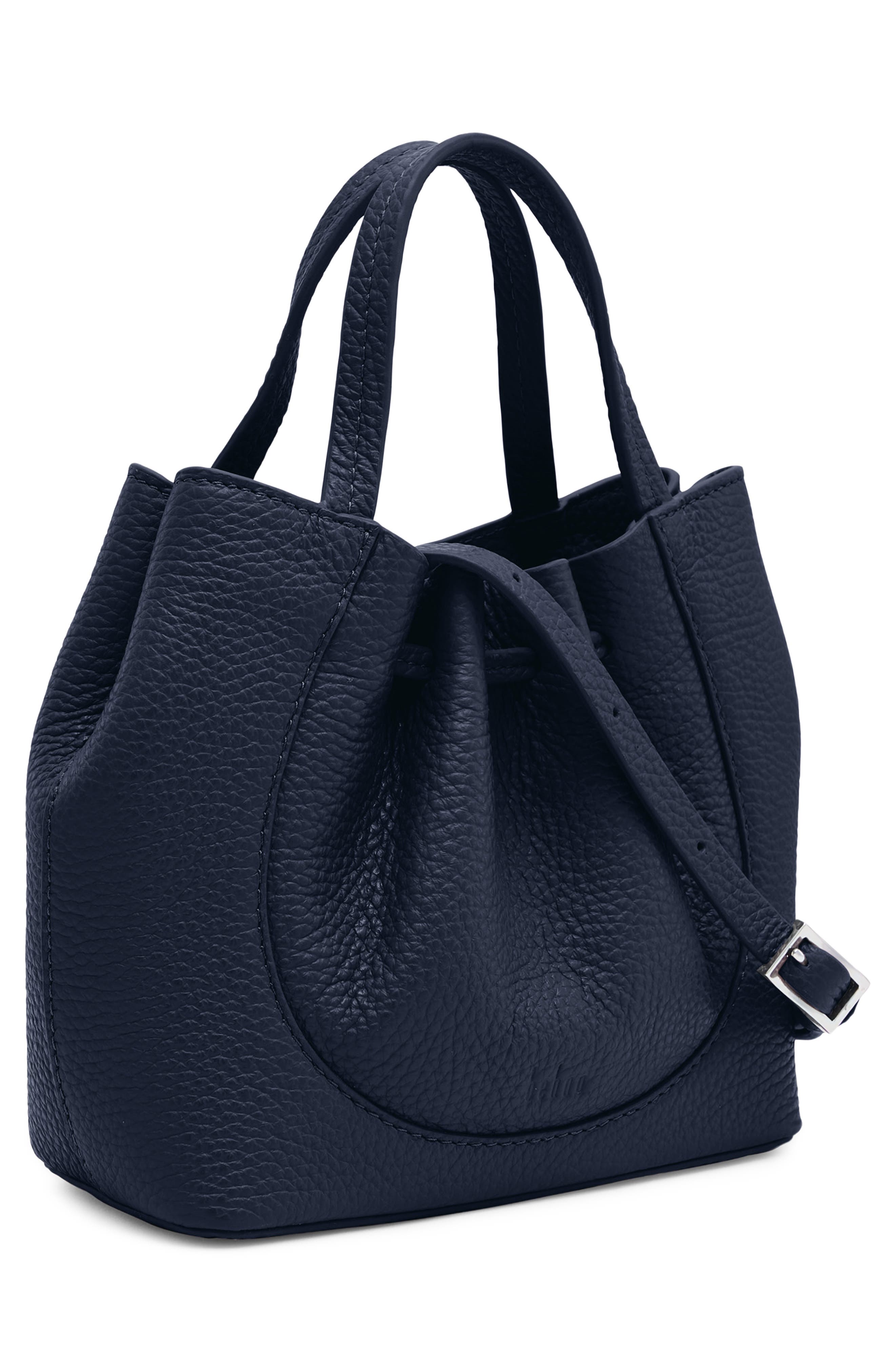 Katrina Mini Leather Tote, Alternate, color, NAVY
