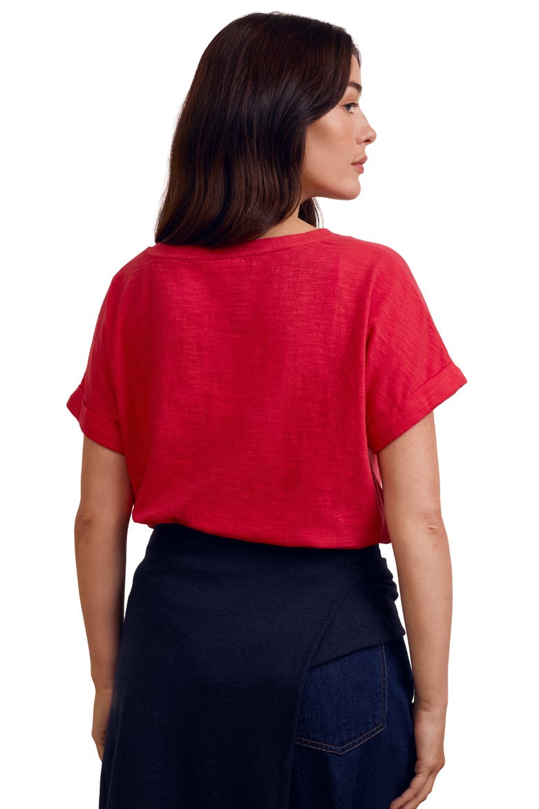 Cotton Crew Neck T-Shirt, Alternate, color, Red Tulip