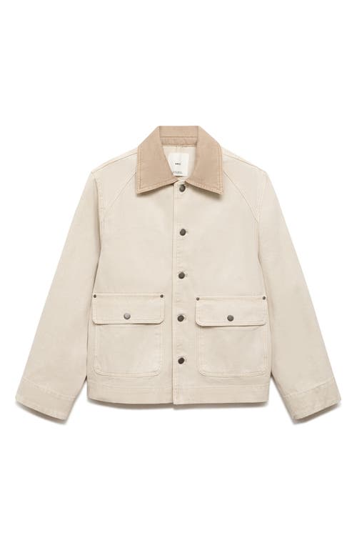 Mango Newrio Cotton Jacket In Gray