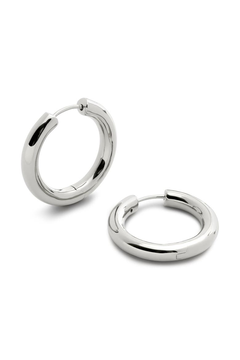 Medium Essential Tube Hoop Earrings, Main, color, STERLING SILVER
