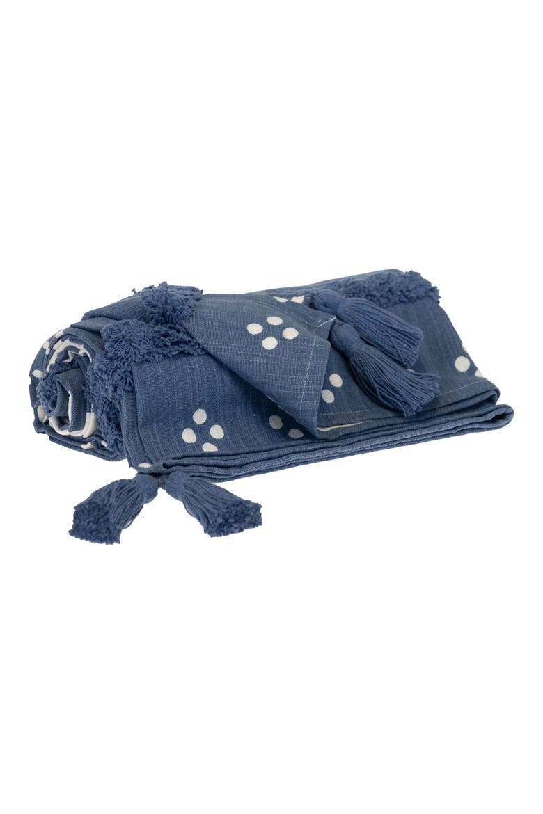 Niko Tasseled Throw Blanket, Alternate, color, BLUE