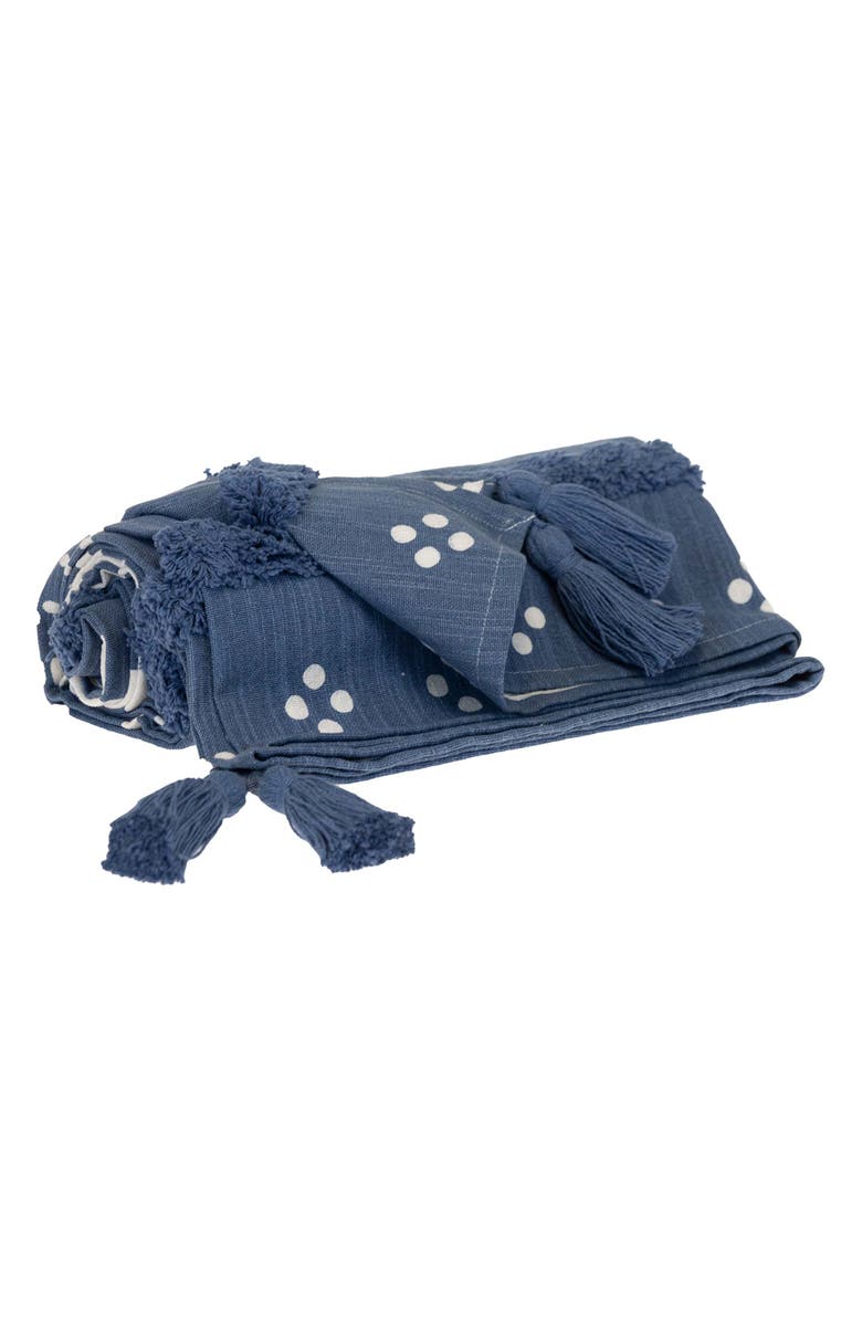 PARKLAND COLLECTION Niko Tasseled Throw Blanket, Alternate, color, Blue