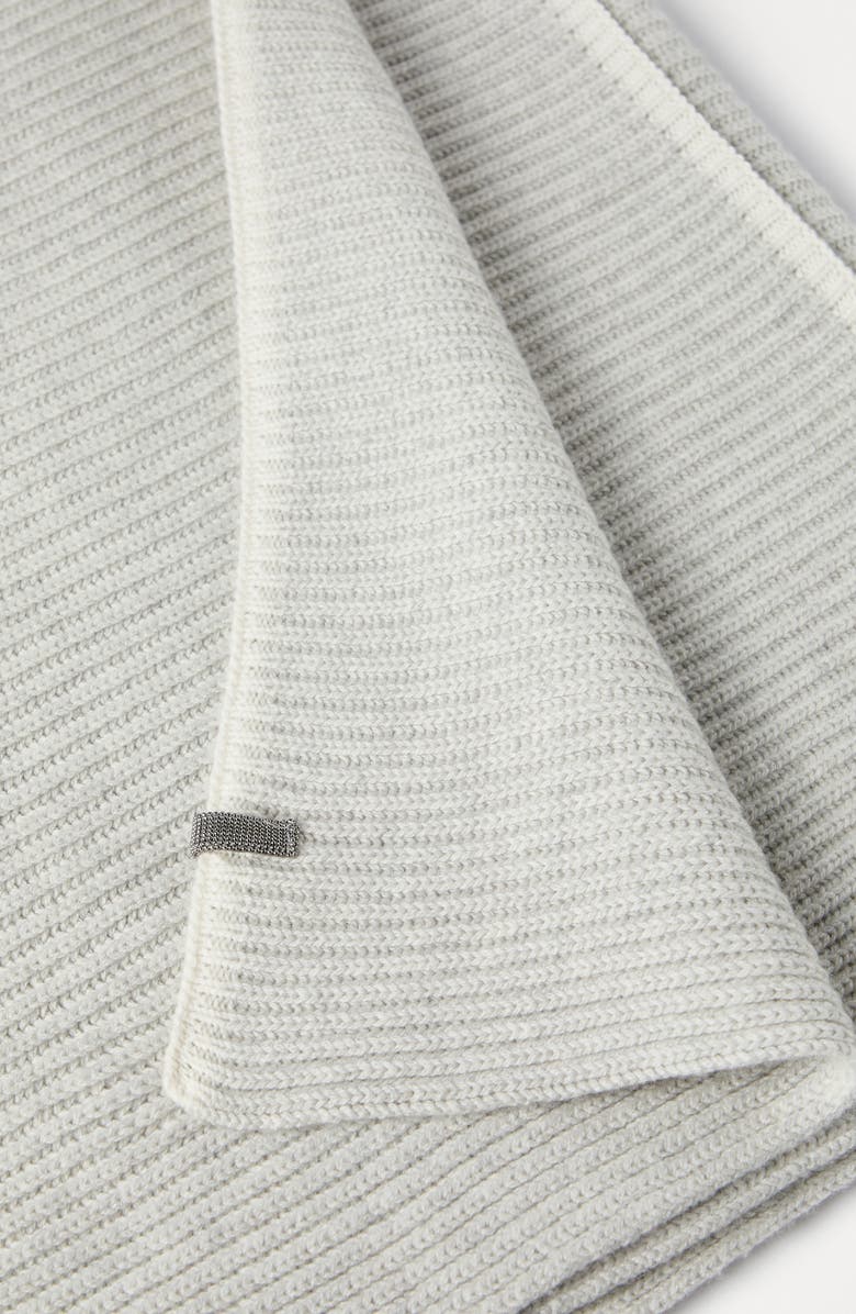 Brunello Cucinelli Knit scarf, Alternate, color, Light Grey