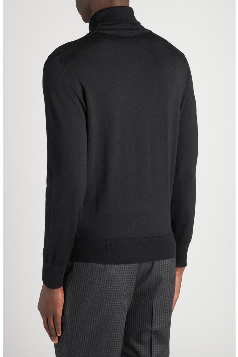 Fine Gauge Cashmere & Silk Turtleneck Sweater, Alternate, color, LB999 BLACK