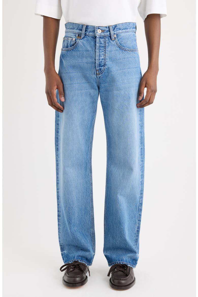 Le de-Nîmes Droit Straight Leg Jeans, Main, color, BLUE/ TABAC