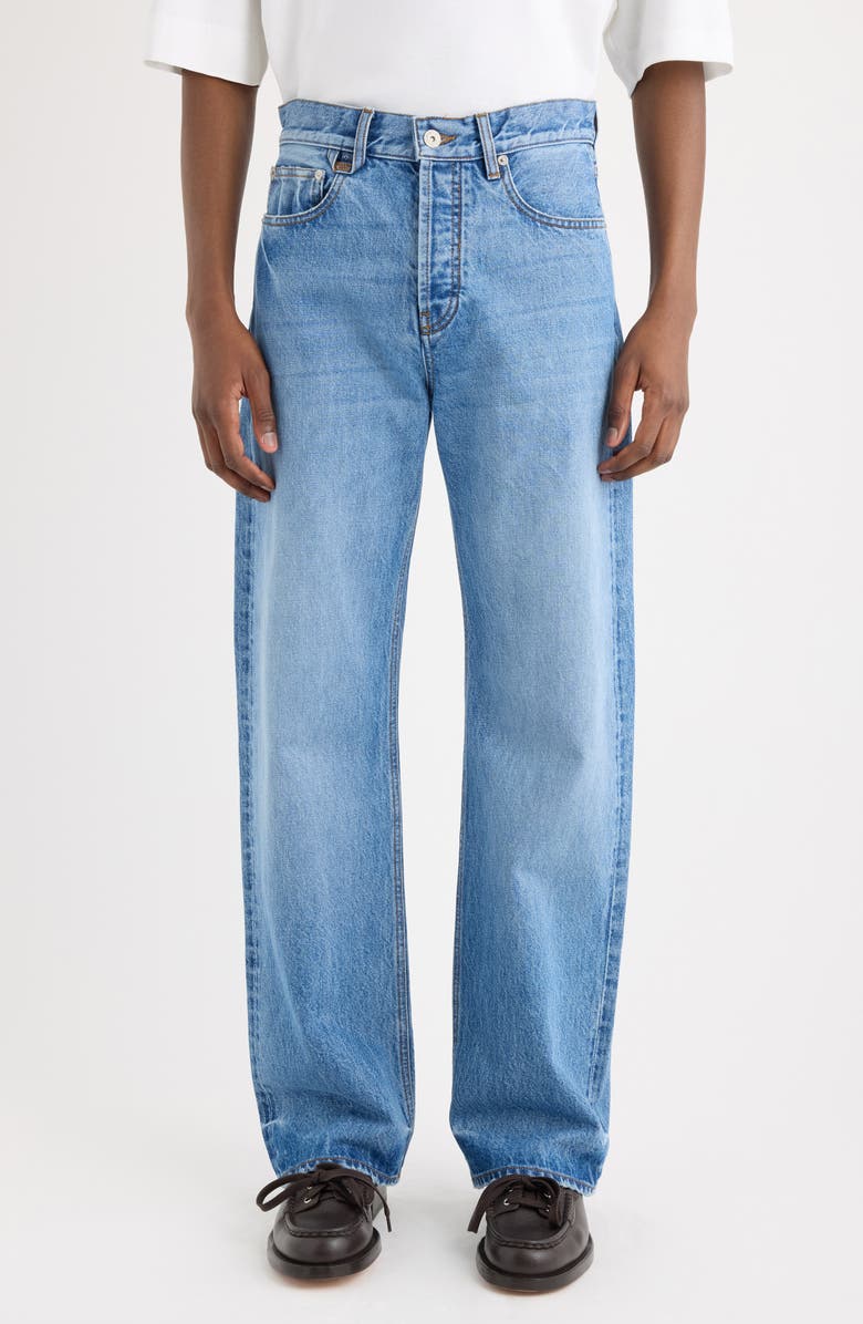 Jacquemus Le de-Nîmes Droit Straight Leg Jeans, Main, color, Blue/ Tabac