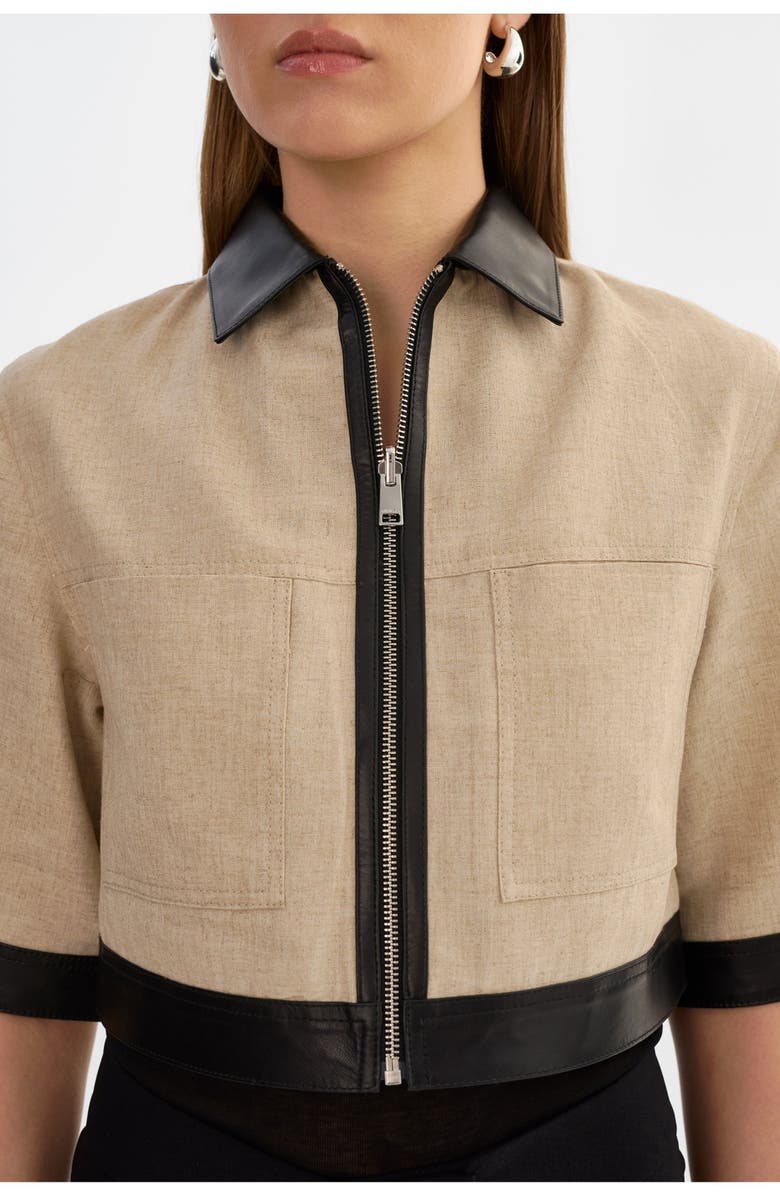 LAMARQUE Caprice | Short Sleeve Jacket, Alternate, color, Black/Beige