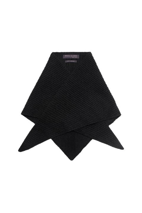 Lambswool Ribbed Triangle Scarf