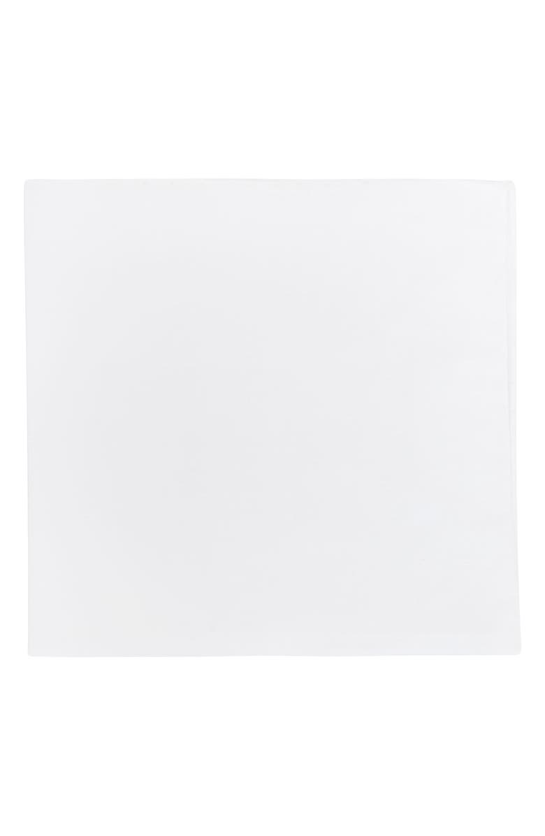Sid Mashburn White Cotton & Linen Pocket Square, Main, color, 