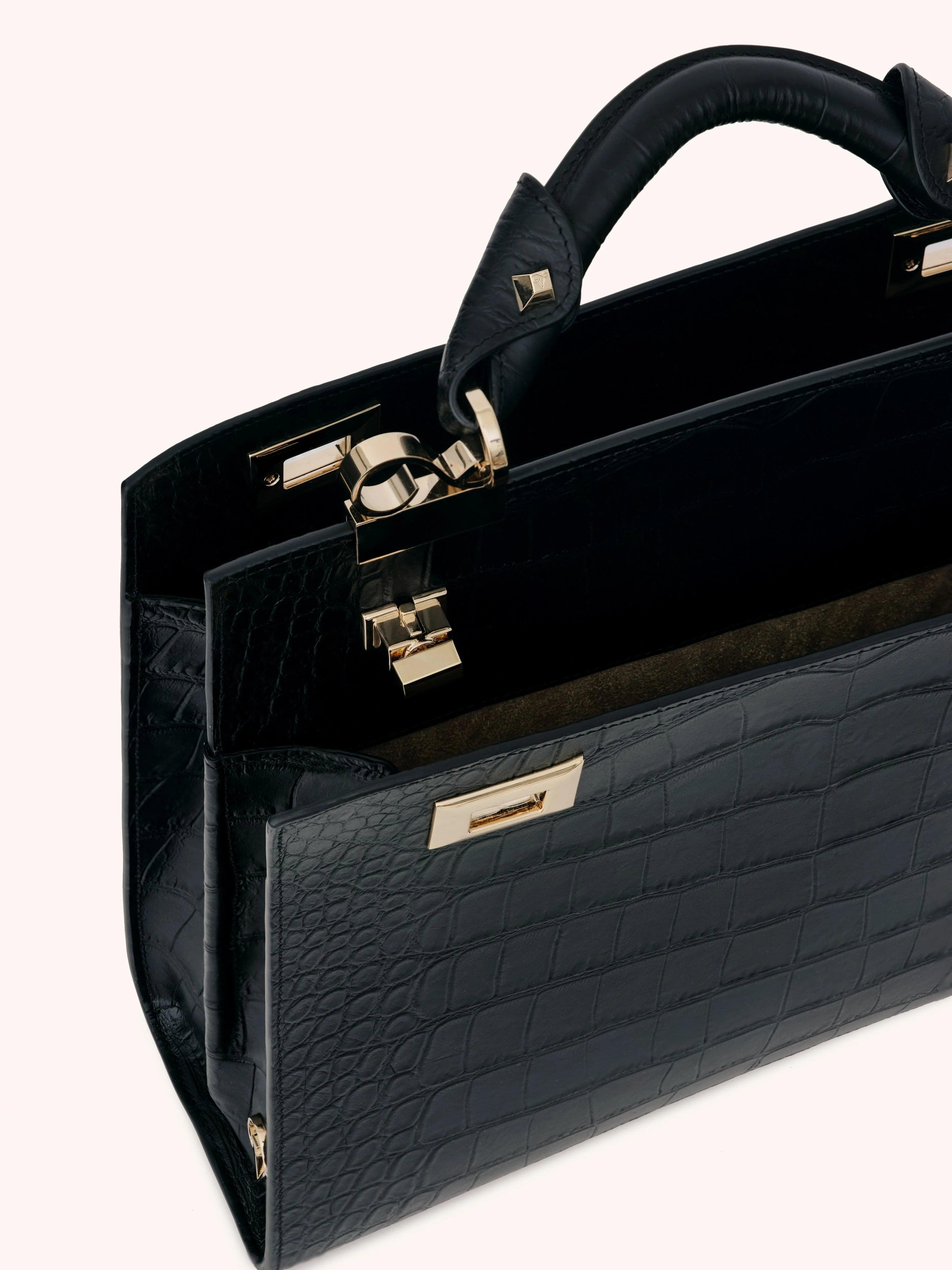 VIE LORIE Veronika Top Handle Bag, Alternate, color, Onyx