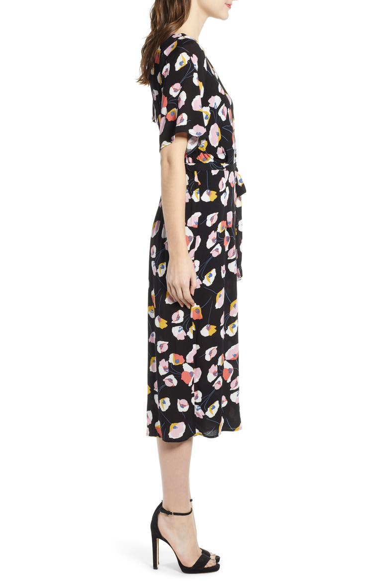 Double V Jumpsuit, Alternate, color, BLACK POPPY FLORAL