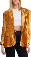 Endless Rose Pleated Crushed Velvet Blazer