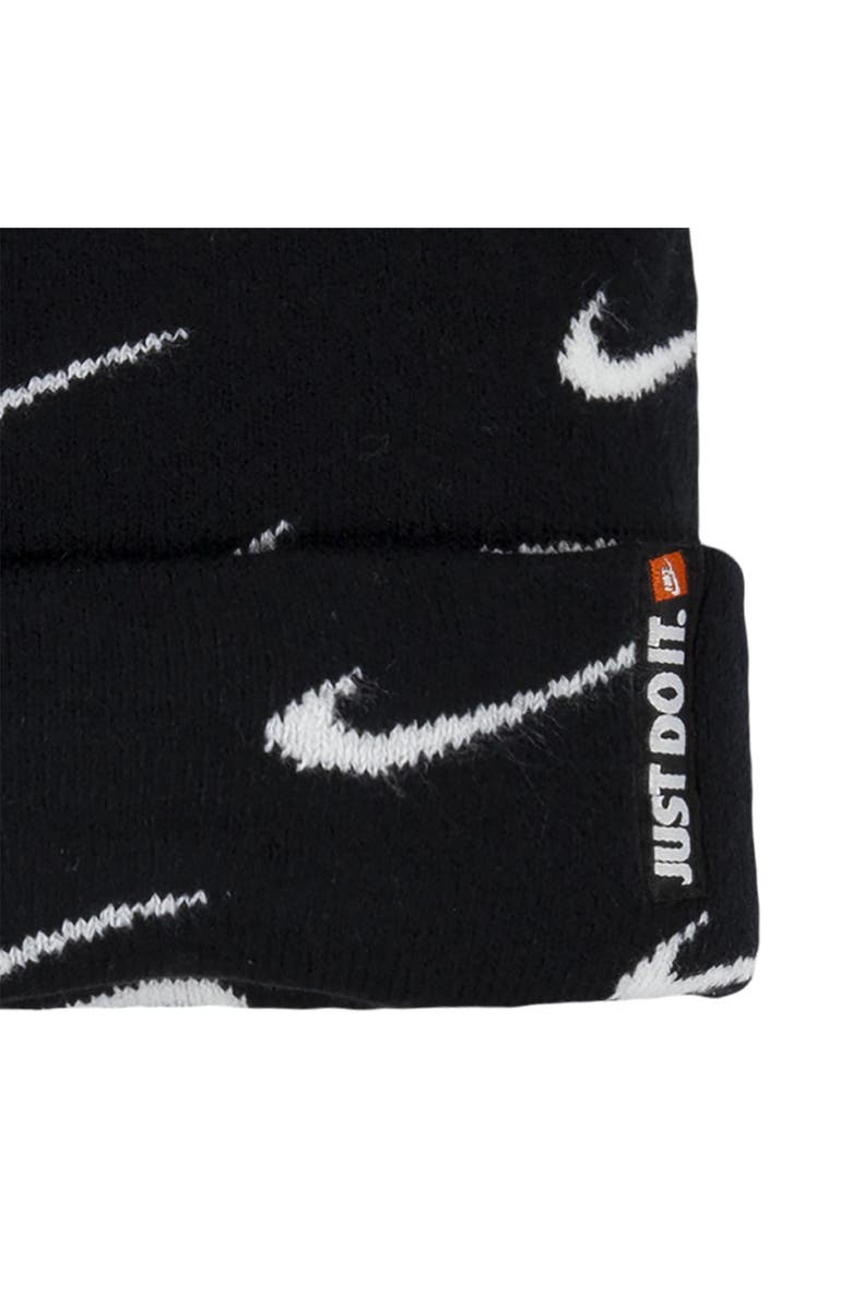 Nike Swoosh Repeat Beanie, Alternate, color, Black