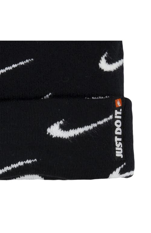 Nike Swoosh Repeat Beanie In Black