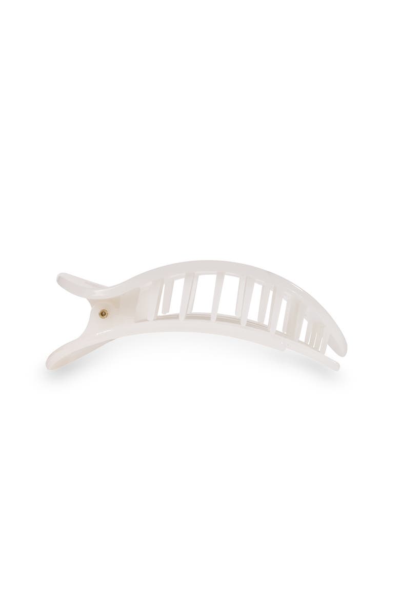Large Flat Round Hair Clip, Alternate, color, Coconut White