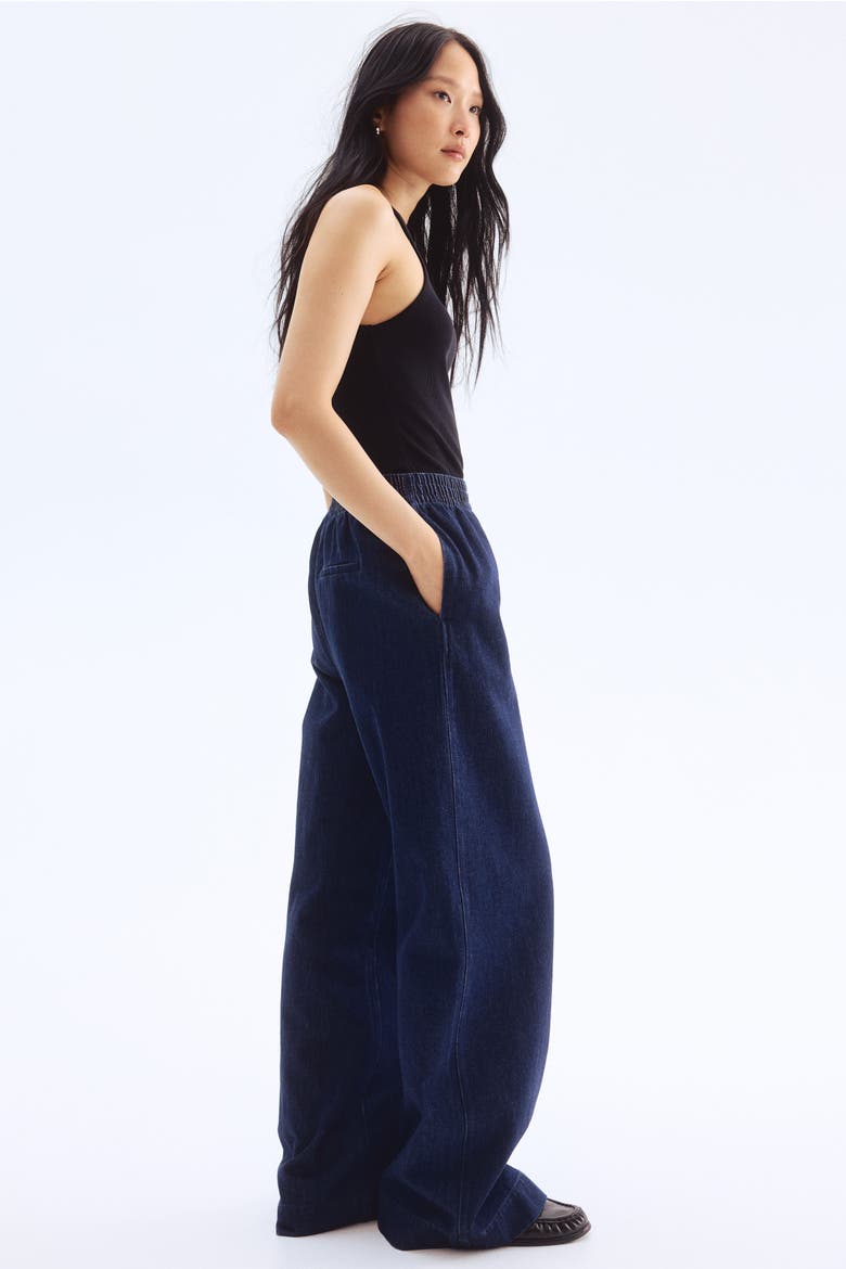 Pull-on Denim Trousers, Alternate, color, Dark denim blue