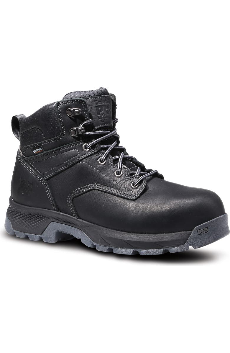 Timberland TiTAN EV 6" Waterproof Composite Toe Work Boot, Main, color, Black