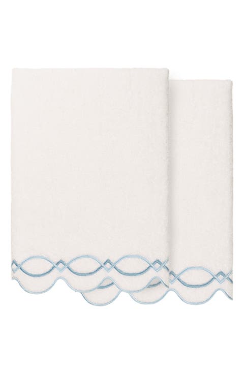 Diamond Chain Scallop 2-Piece Bath Towel Set