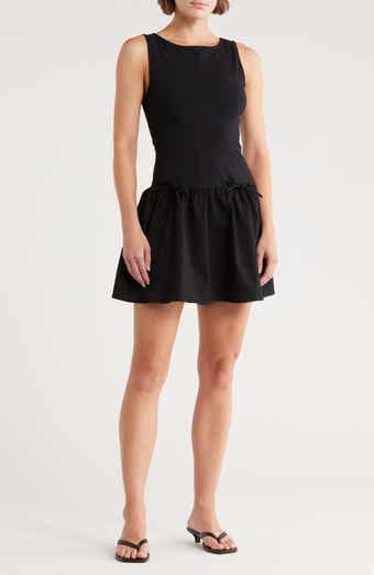 Madden Girl Sleeveless Bow Embellished Drop Waist Minidress