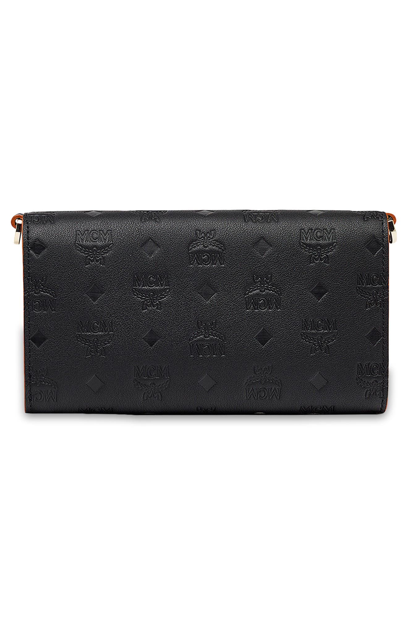 Visetos Leather Wallet on a Chain, Alternate, color, BLACK