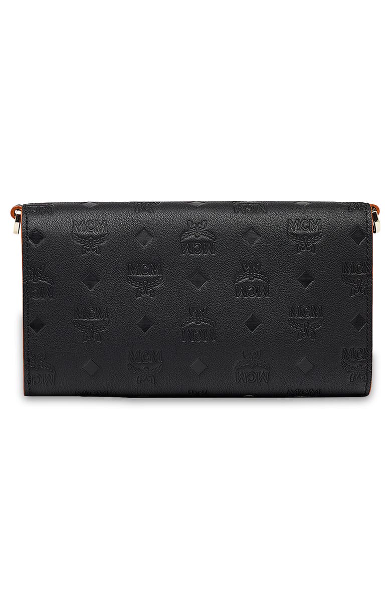 MCM Visetos Leather Wallet on a Chain, Alternate, color,