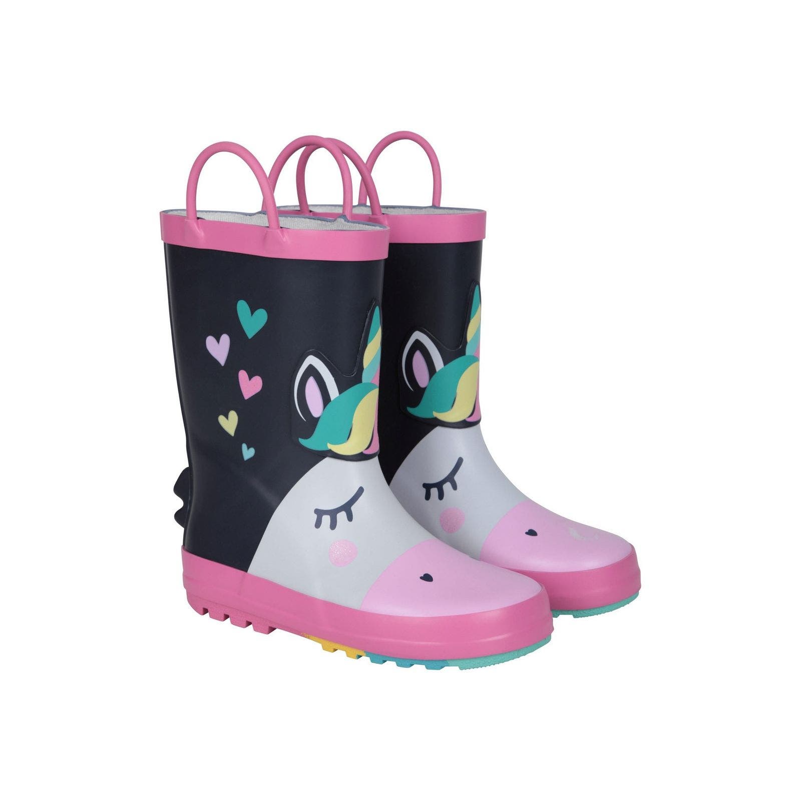 Childrens/Kids Unicorn Rain Boots, Main, color, Dark Blue