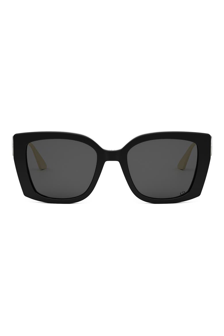30Montaigne S13I 53mm Square Sunglasses, Main, color, SHINY BLACK / SMOKE
