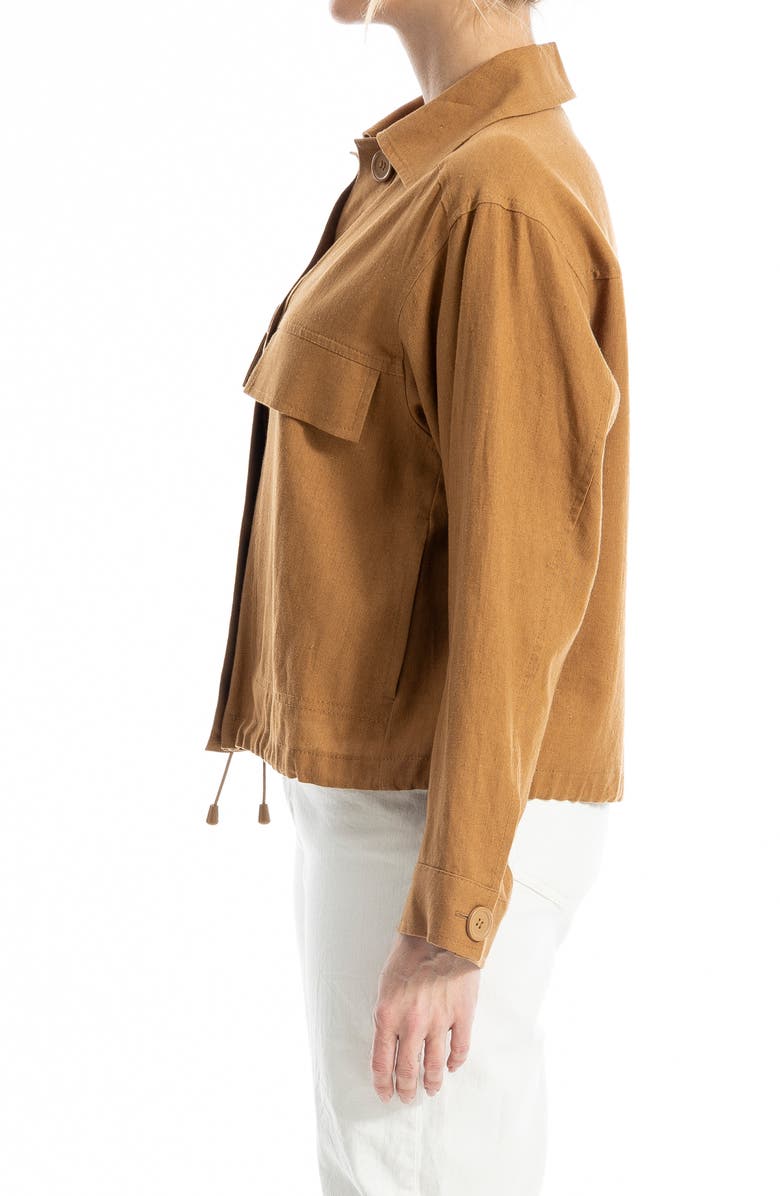 MAX STUDIO Linen & Cotton Utility Jacket, Alternate, color, Brown