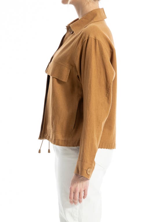 Max Studio Linen-blend Jacket In Brown