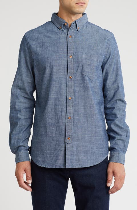 Cotton Chambray Button-Up Shirt