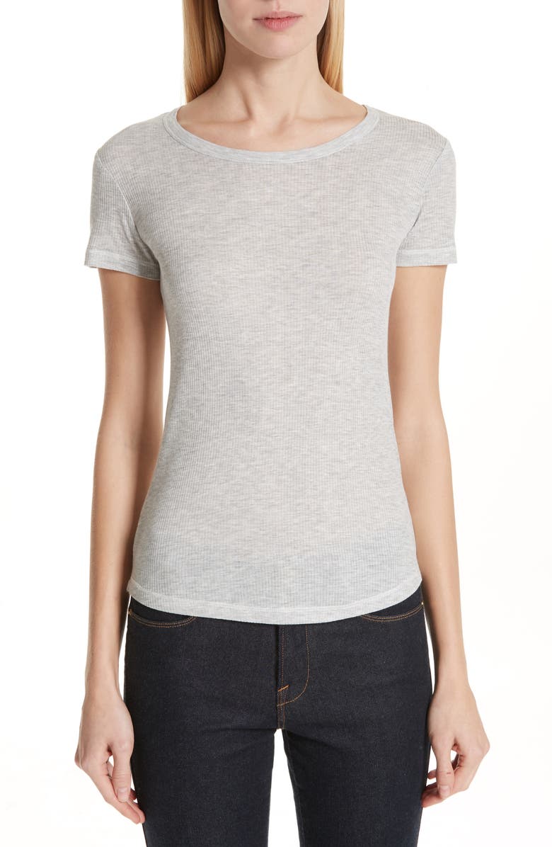 Majestic Filatures Ribbed Crewneck Tee, Main, color,