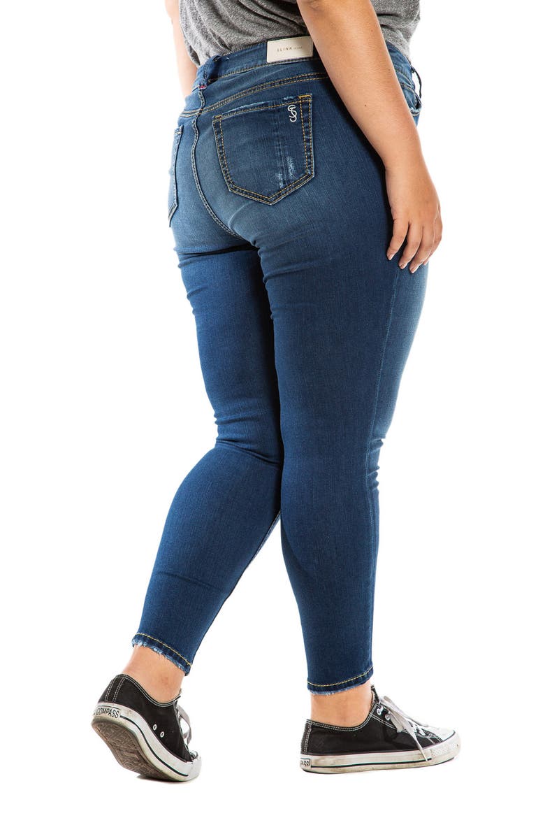 Distressed Mid Rise Ankle Skinny Jeans, Alternate, color, BEATRICE